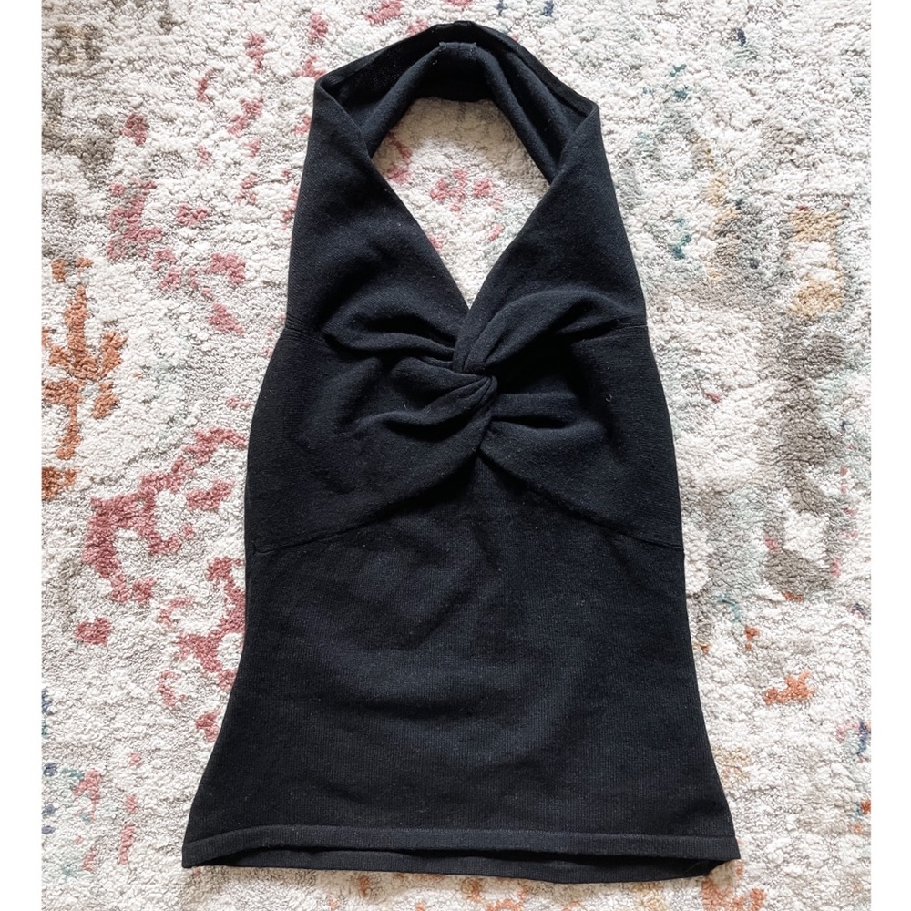 Jackie Rogers Black Cashmere Halter Tank - Small